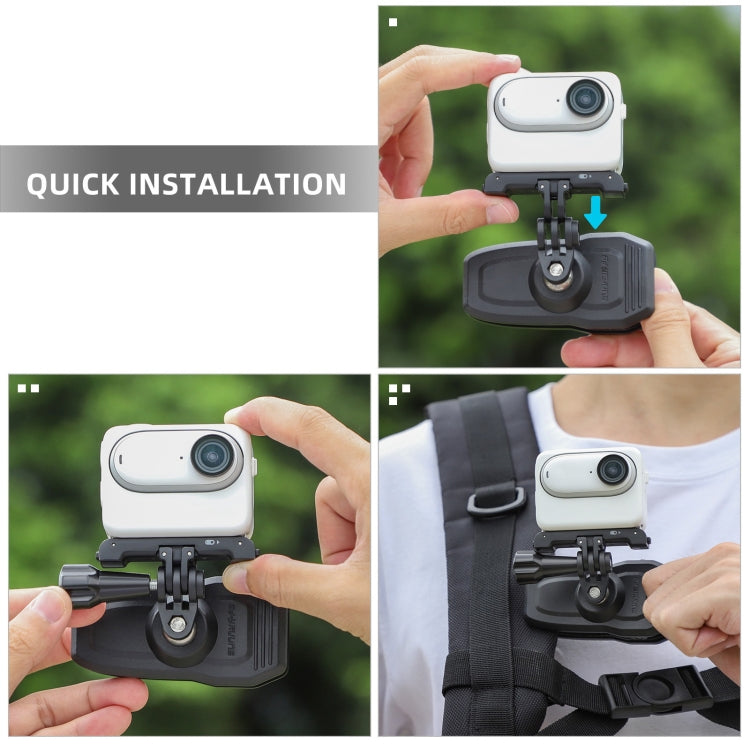 Sunnylife 360 Degree Rotation Swivel Backpack Clip Magnetic Suction Action Camera Mount(Black) - HoMEdemic™ 