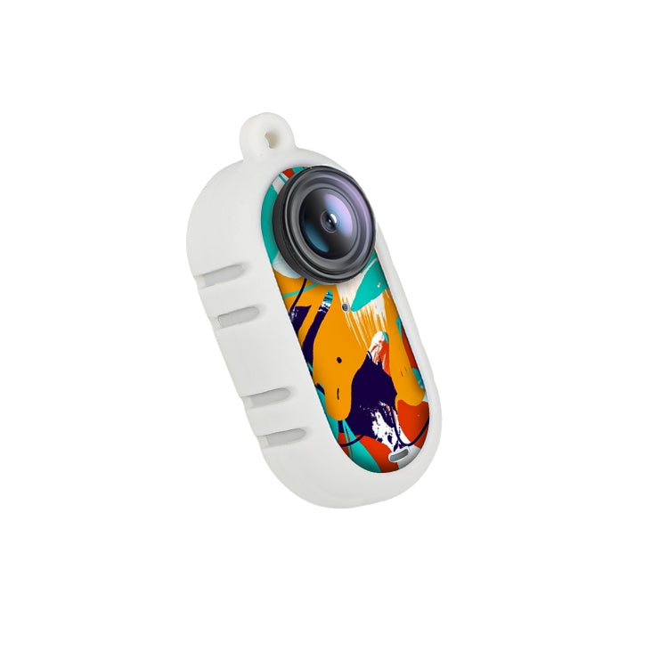 For Insta360 GO 3 Sunnylife Cooling Silicone Case Stickers Skin Wrap Lens Cover with Neck Strap(White) - HoMEdemic™ 