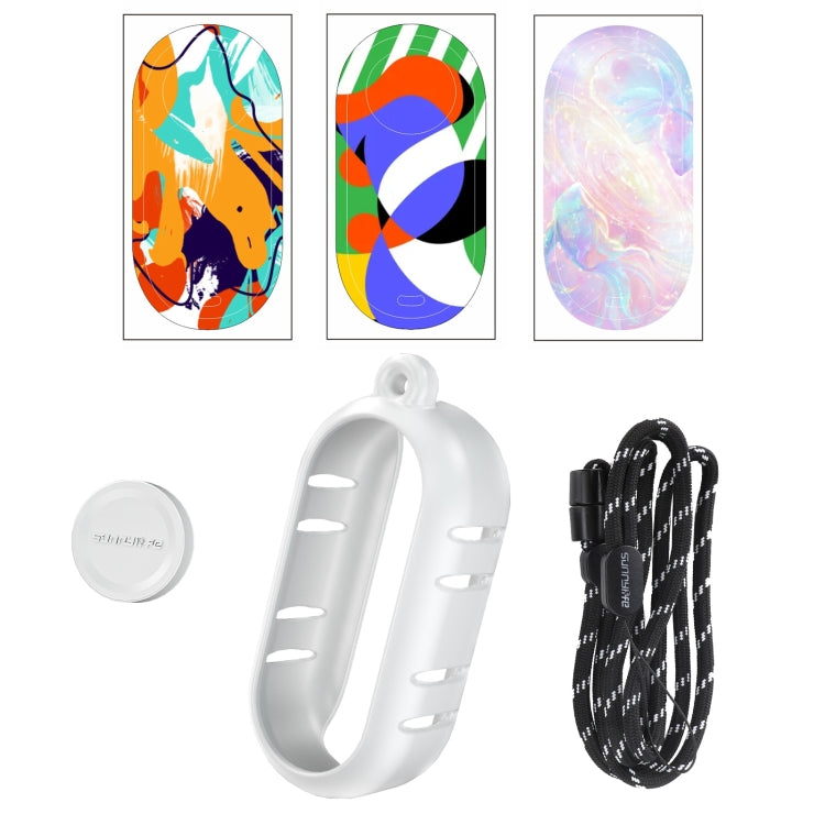 For Insta360 GO 3 Sunnylife Cooling Silicone Case Stickers Skin Wrap Lens Cover with Neck Strap(White) - HoMEdemic™ 