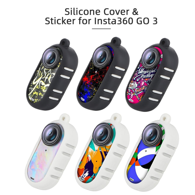 For Insta360 GO 3 Sunnylife Cooling Silicone Case Stickers Skin Wrap Lens Cover with Neck Strap(White) - HoMEdemic™ 