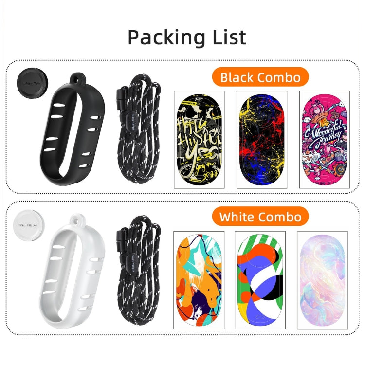 For Insta360 GO 3 Sunnylife Cooling Silicone Case Stickers Skin Wrap Lens Cover with Neck Strap(White) - HoMEdemic™ 