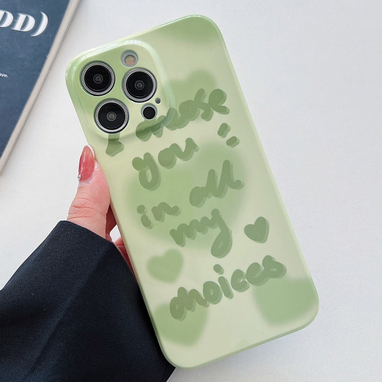 For iPhone 15 Pro PC Phone Case(Green Text) - HoMEdemic™ 