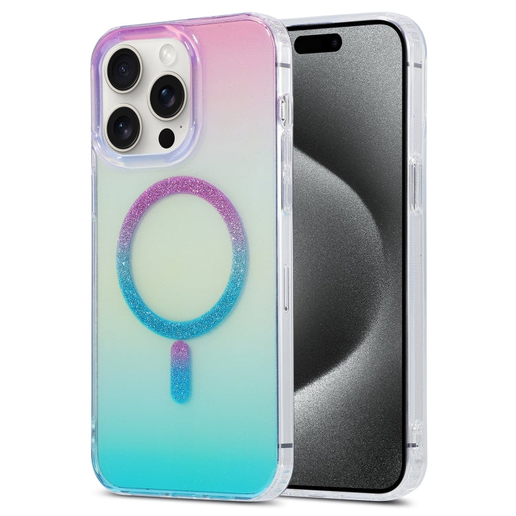 For iPhone 15 Pro Magic Diamond Blu-ray MagSafe Phone Case(Purple Blue Gradient) - HoMEdemic™ 