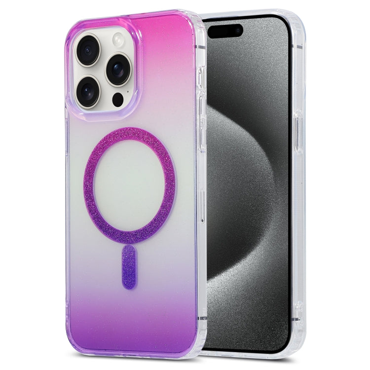 For iPhone 15 Pro Magic Diamond Blu-ray MagSafe Phone Case(Red Purple Gradient) - HoMEdemic™ 