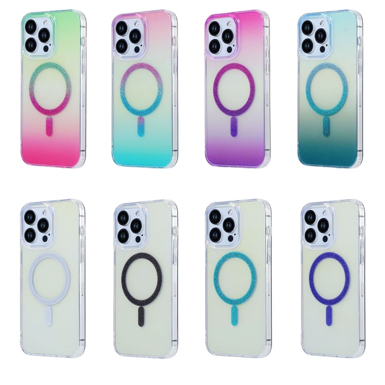 For iPhone 15 Pro Magic Diamond Blu-ray MagSafe Phone Case(Purple Blue Gradient) - HoMEdemic™ 