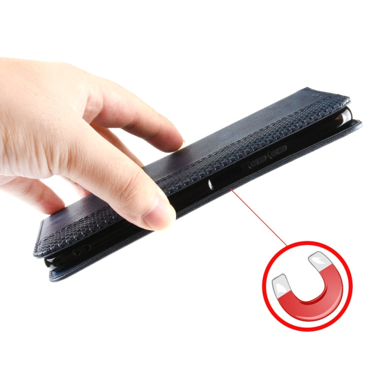 For iPhone 15 Pro Magnetic Buckle Retro Texture Leather Phone Case(Blue) - HoMEdemic™ 