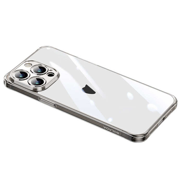 For iPhone 15 Pro Max SULADA TPU Frame + Tempered Glass Transparent Phone Case(Black) - HoMEdemic™ 