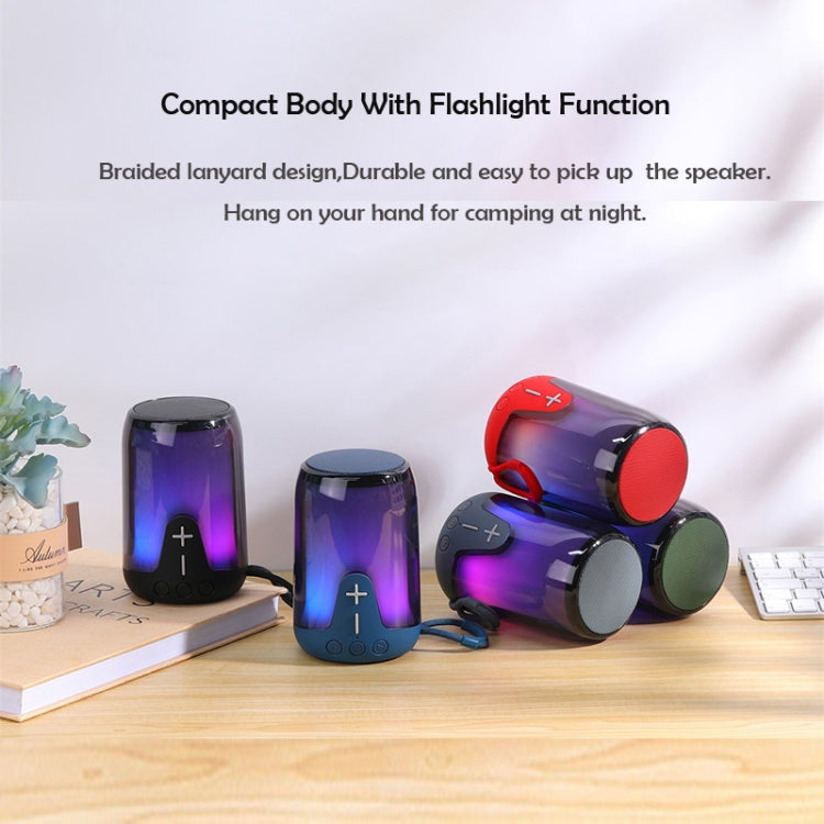 T&G TG-652 Portable RGB Light Transparent Bluetooth Speaker(Green) - HoMEdemic™ 