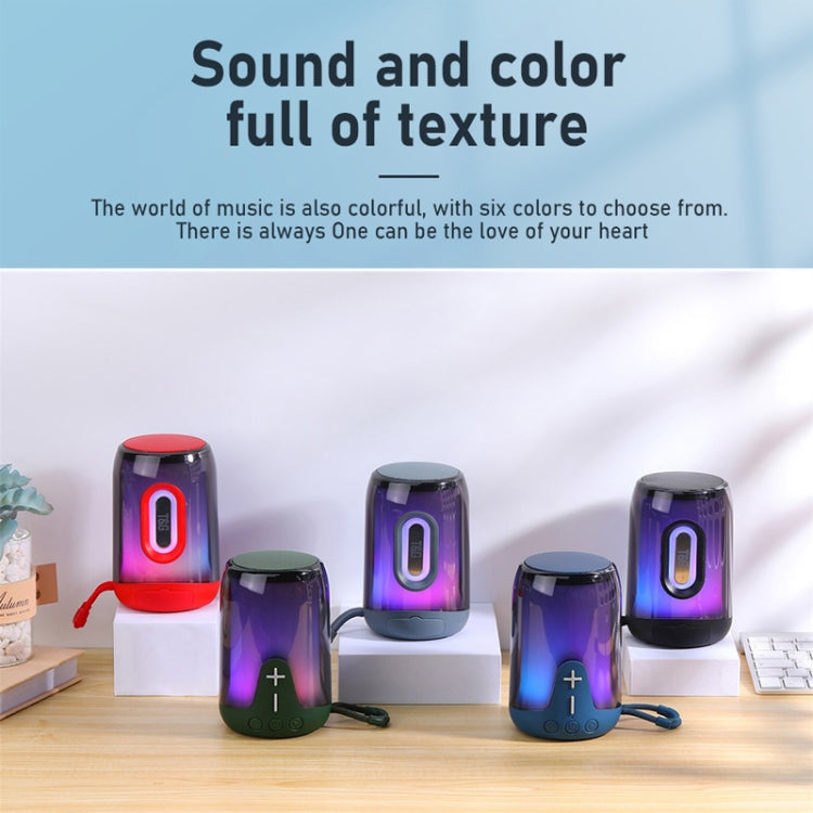 T&G TG-652 Portable RGB Light Transparent Bluetooth Speaker(Red) - HoMEdemic™ 