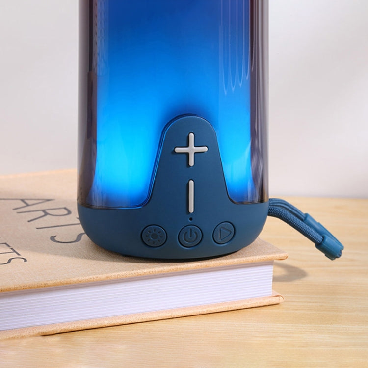 T&G TG-652 Portable RGB Light Transparent Bluetooth Speaker(Blue) - HoMEdemic™ 