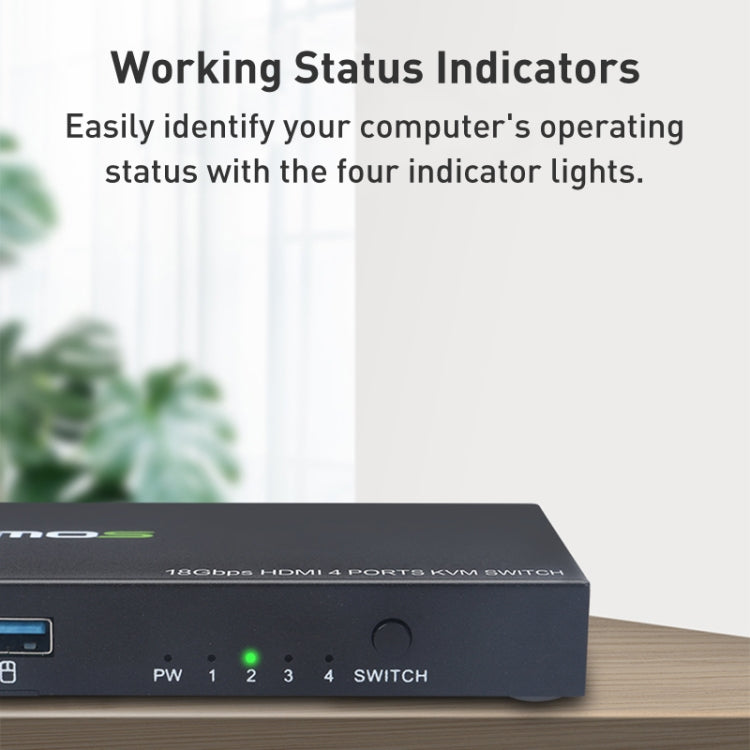 AIMOS AM-KVM401 4K 60Hz HDMI 4 In 1 Out KVM Switch - HoMEdemic™ 