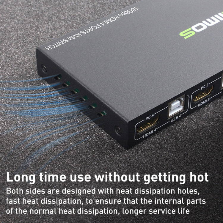 AIMOS AM-KVM401 4K 60Hz HDMI 4 In 1 Out KVM Switch - HoMEdemic™ 