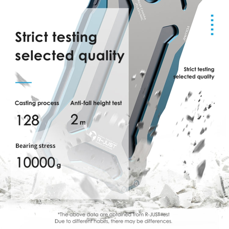 For iPhone 15 R-JUST RJ17 Shockproof Armor Metal Phone Case(Blue) - HoMEdemic™ 