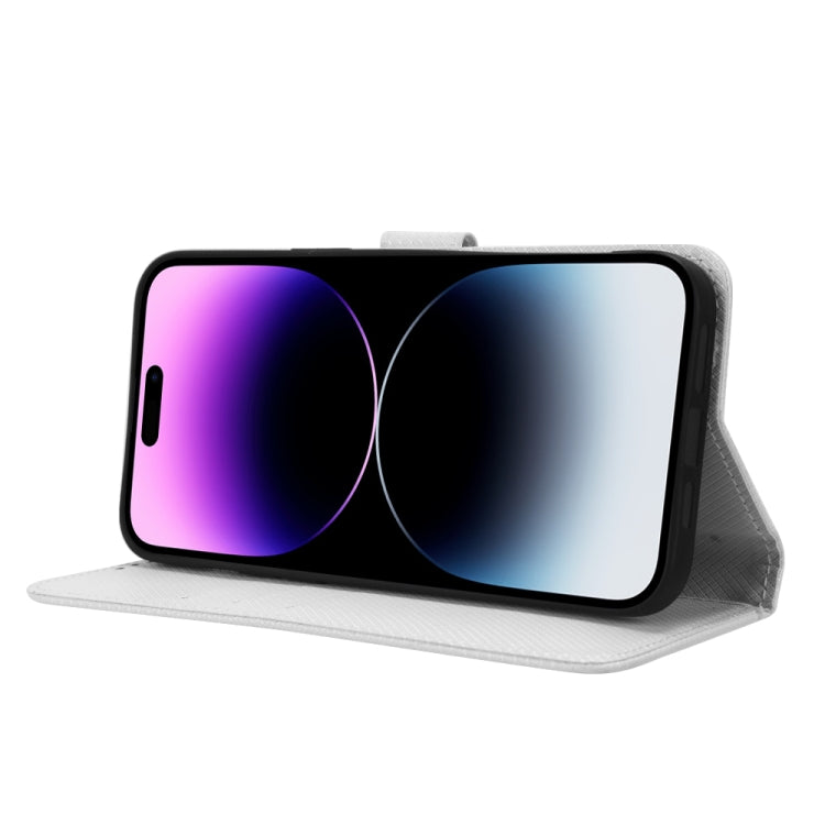 For iPhone 15 Pro Max Diamond Texture Leather Phone Case(White) - HoMEdemic™ 