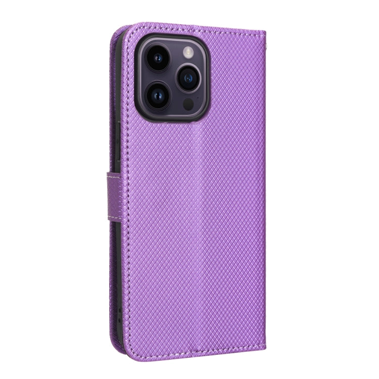 For iPhone 15 Pro Max Diamond Texture Leather Phone Case(Purple) - HoMEdemic™ 