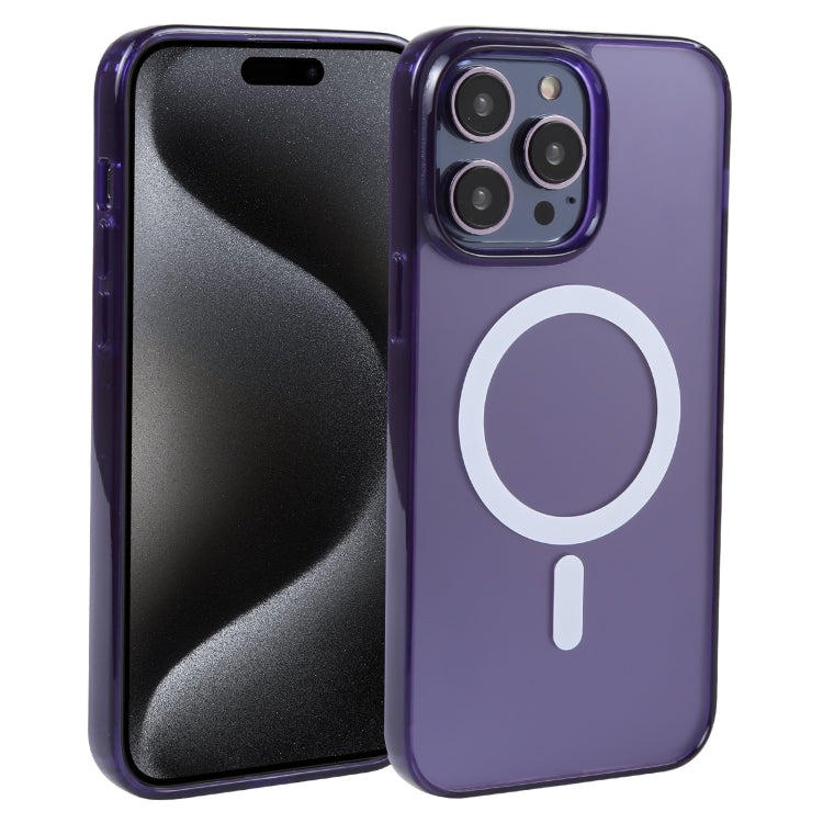 For iPhone 15 Pro Max GEBEI MagSafe Magnetic Transparent Phone Case(Purple) - HoMEdemic™ 