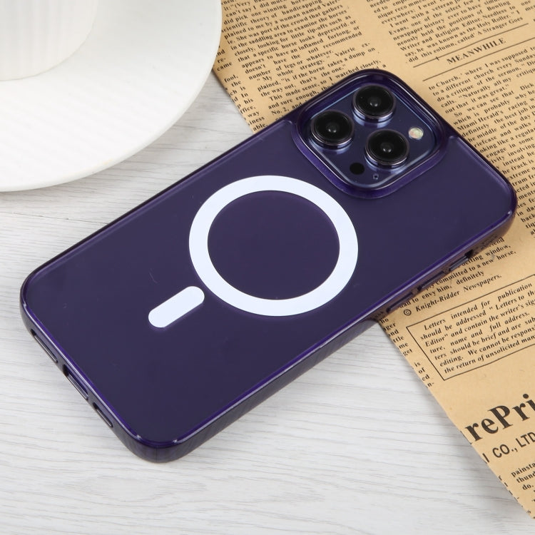For iPhone 15 Pro Max GEBEI MagSafe Magnetic Transparent Phone Case(Purple) - HoMEdemic™ 