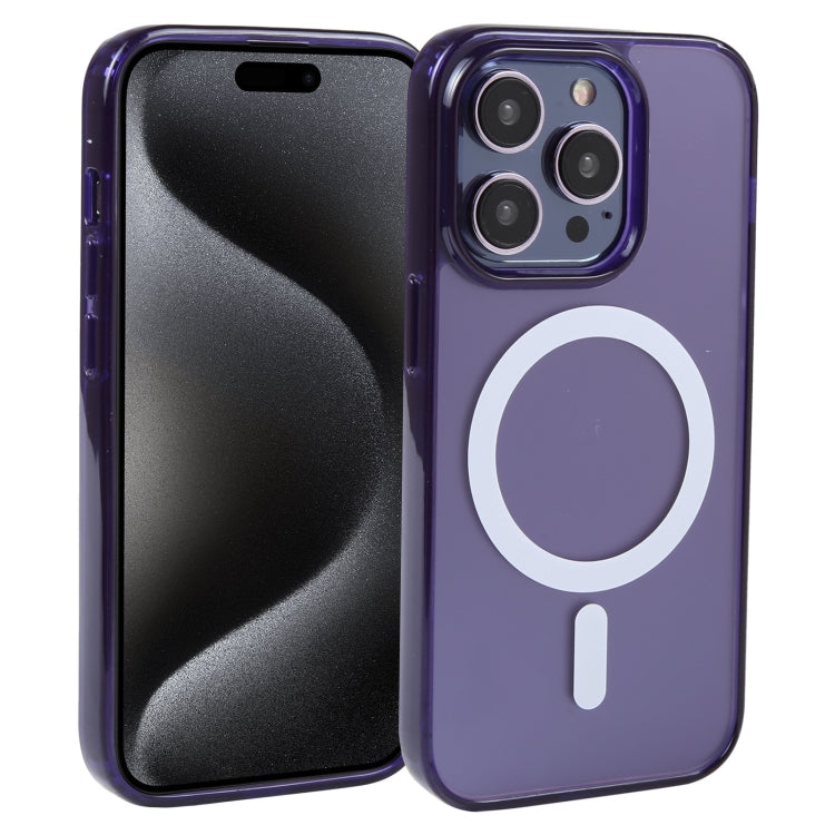 For iPhone 15 Pro GEBEI MagSafe Magnetic Transparent Phone Case(Purple) - HoMEdemic™ 