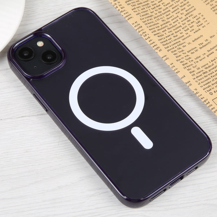 For iPhone 15 Plus GEBEI MagSafe Magnetic Transparent Phone Case(Purple) - HoMEdemic™ 