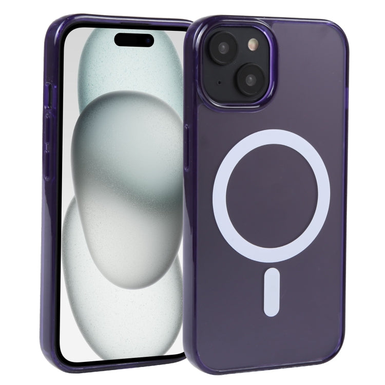 For iPhone 15 GEBEI MagSafe Magnetic Transparent Phone Case(Purple) - HoMEdemic™ 