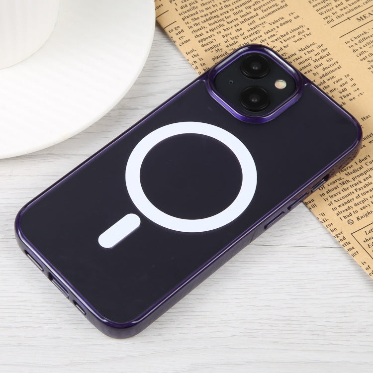For iPhone 15 GEBEI MagSafe Magnetic Transparent Phone Case(Purple) - HoMEdemic™ 