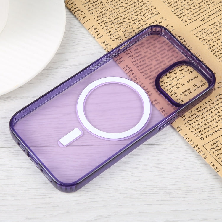 For iPhone 15 GEBEI MagSafe Magnetic Transparent Phone Case(Purple) - HoMEdemic™ 