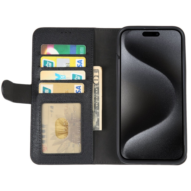 For iPhone 15 Pro GEBEI Top-grain Horizontal Flip Leather Phone Case(Black) - HoMEdemic™ 