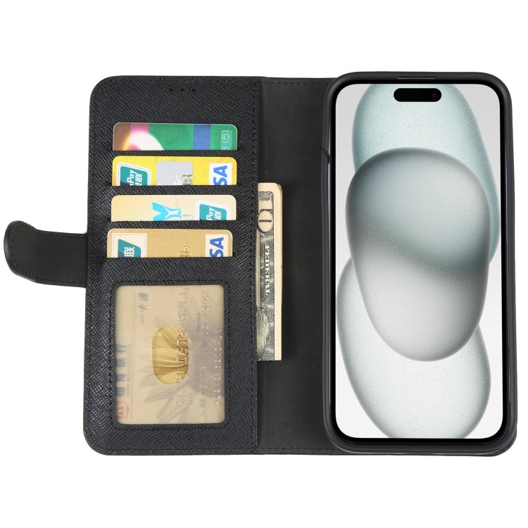 For iPhone 15 GEBEI Top-grain Horizontal Flip Leather Phone Case(Black) - HoMEdemic™ 