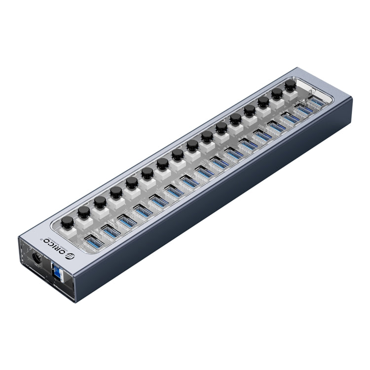 ORICO AT2U3-16AB-GY-BP 16 Ports USB 3.0 HUB with Individual Switches & Blue LED Indicator(EU Plug) - HoMEdemic™ 