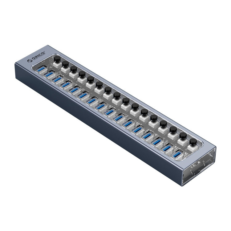 ORICO AT2U3-16AB-GY-BP 16 Ports USB 3.0 HUB with Individual Switches & Blue LED Indicator(UK Plug) - HoMEdemic™ 