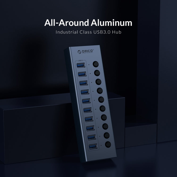 ORICO BT2U3-7AB-GY-BP 7 Ports USB 3.0 HUB with Individual Switches(EU Plug) - HoMEdemic™ 