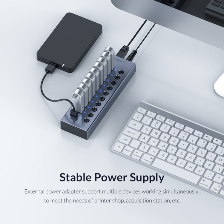 ORICO BT2U3-7AB-GY-BP 7 Ports USB 3.0 HUB with Individual Switches(EU Plug) - HoMEdemic™ 
