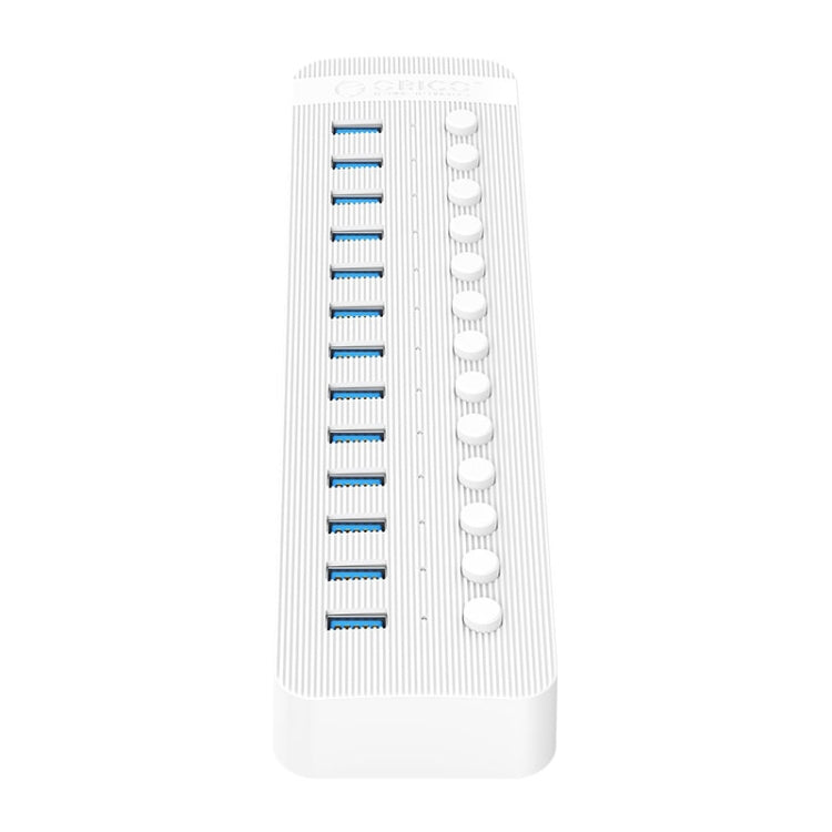 ORICO CT2U3-13AB Plastic Stripes 13 Ports USB 3.0 HUB with Individual Switches, Plug:UK Plug(White) - HoMEdemic™ 