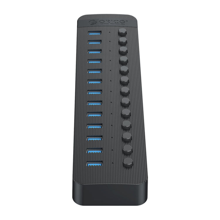 ORICO CT2U3-13AB Plastic Stripes 13 Ports USB 3.0 HUB with Individual Switches, Plug:US Plug(Black) - HoMEdemic™ 