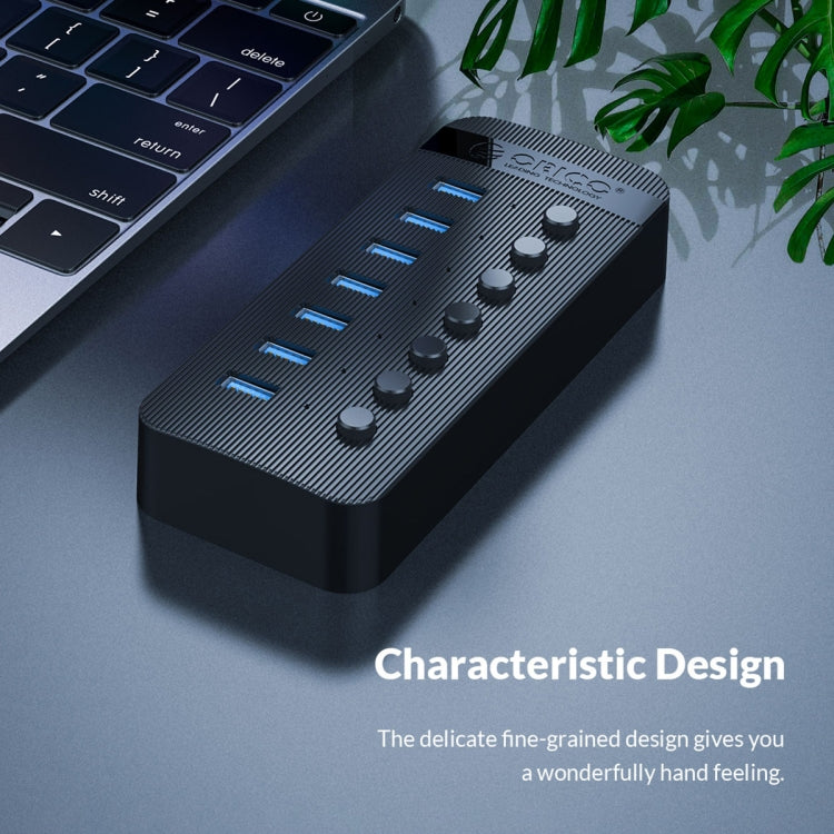 ORICO CT2U3-13AB Plastic Stripes 13 Ports USB 3.0 HUB with Individual Switches, Plug:AU Plug(Black) - HoMEdemic™ 