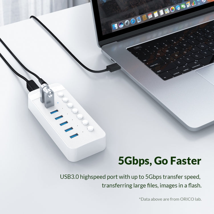 ORICO CT2U3-13AB Plastic Stripes 13 Ports USB 3.0 HUB with Individual Switches, Plug:AU Plug(Black) - HoMEdemic™ 
