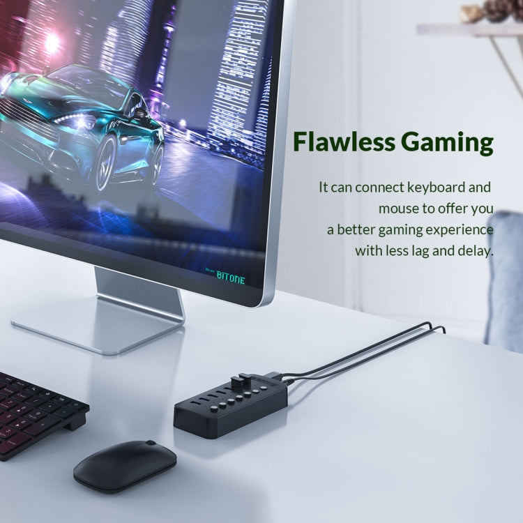 ORICO CT2U3-13AB Plastic Stripes 13 Ports USB 3.0 HUB with Individual Switches, Plug:EU Plug(Black) - HoMEdemic™ 
