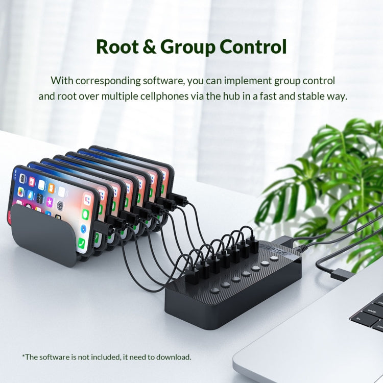 ORICO CT2U3-13AB Plastic Stripes 13 Ports USB 3.0 HUB with Individual Switches, Plug:EU Plug(Black) - HoMEdemic™ 