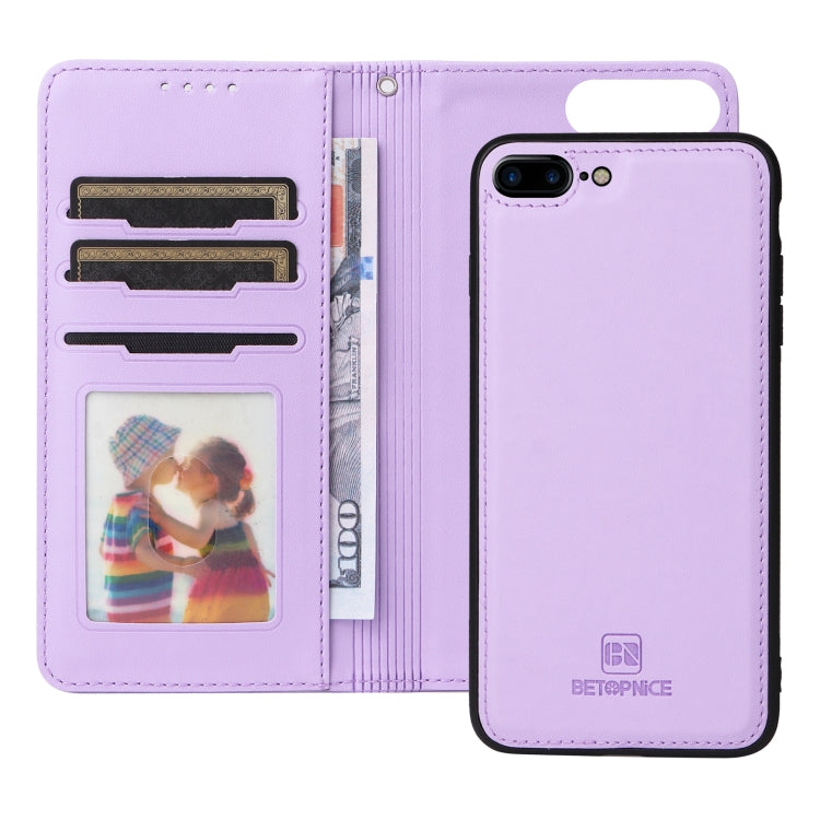 For iPhone 6 Plus / 7 Plus / 8 Plus BETOPNICE BN-005 2 in 1 Detachable Imitate Genuine Leather Phone Case(Light Purple) - HoMEdemic™ 