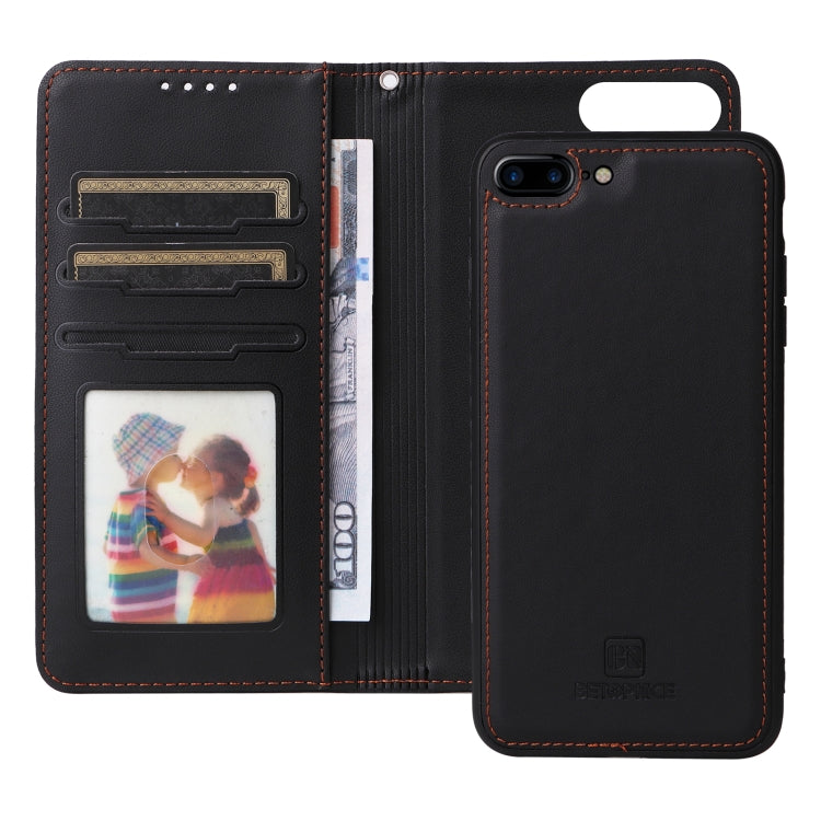 For iPhone 6 Plus / 7 Plus / 8 Plus BETOPNICE BN-005 2 in 1 Detachable Imitate Genuine Leather Phone Case(Black) - HoMEdemic™ 