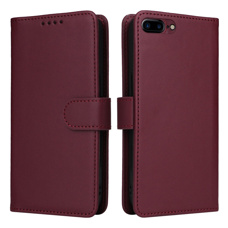 For iPhone 6 Plus / 7 Plus / 8 Plus BETOPNICE BN-005 2 in 1 Detachable Imitate Genuine Leather Phone Case(Wine Red) - HoMEdemic™ 
