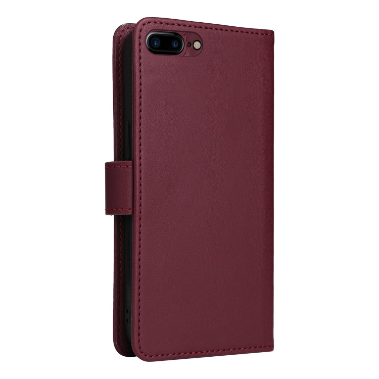 For iPhone 6 Plus / 7 Plus / 8 Plus BETOPNICE BN-005 2 in 1 Detachable Imitate Genuine Leather Phone Case(Wine Red) - HoMEdemic™ 