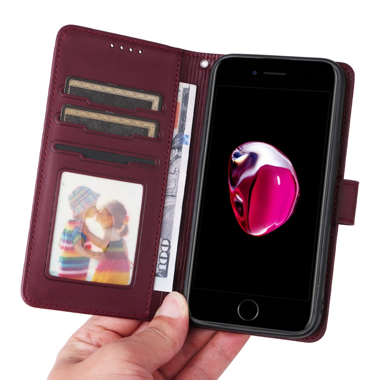 For iPhone 6 Plus / 7 Plus / 8 Plus BETOPNICE BN-005 2 in 1 Detachable Imitate Genuine Leather Phone Case(Wine Red) - HoMEdemic™ 