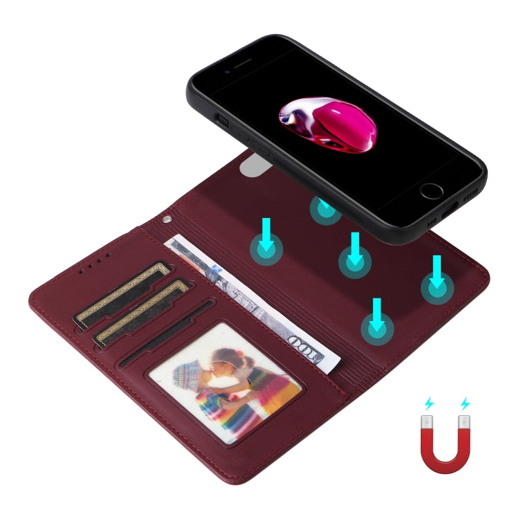 For iPhone 6 Plus / 7 Plus / 8 Plus BETOPNICE BN-005 2 in 1 Detachable Imitate Genuine Leather Phone Case(Wine Red) - HoMEdemic™ 