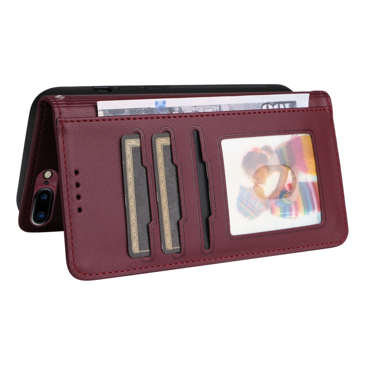 For iPhone 6 Plus / 7 Plus / 8 Plus BETOPNICE BN-005 2 in 1 Detachable Imitate Genuine Leather Phone Case(Wine Red) - HoMEdemic™ 
