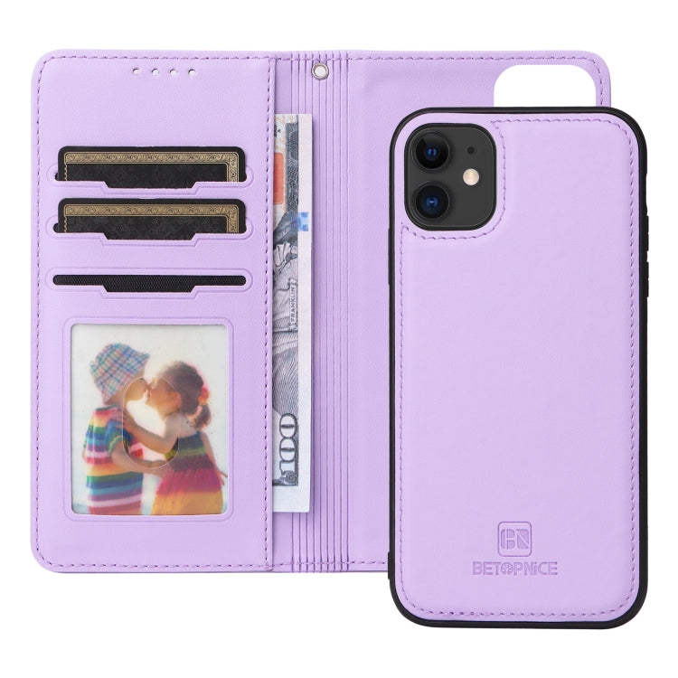 For iPhone 11 BETOPNICE BN-005 2 in 1 Detachable Imitate Genuine Leather Phone Case(Light Purple) - HoMEdemic™ 