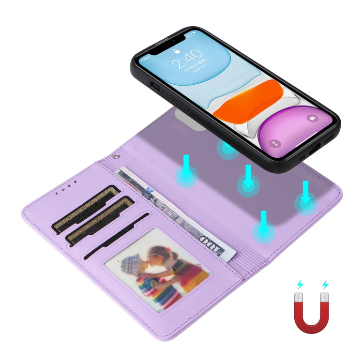 For iPhone 11 BETOPNICE BN-005 2 in 1 Detachable Imitate Genuine Leather Phone Case(Light Purple) - HoMEdemic™ 