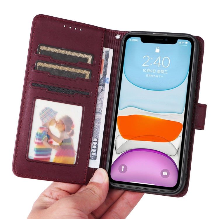 For iPhone 11 BETOPNICE BN-005 2 in 1 Detachable Imitate Genuine Leather Phone Case(Wine Red) - HoMEdemic™ 
