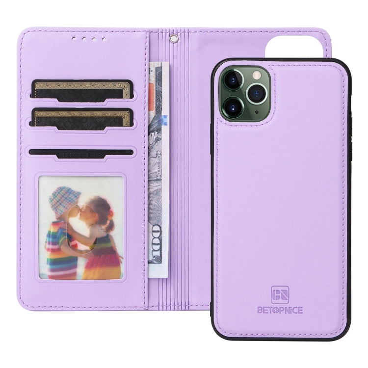 For iPhone 11 Pro Max BETOPNICE BN-005 2 in 1 Detachable Imitate Genuine Leather Phone Case(Light Purple) - HoMEdemic™ 