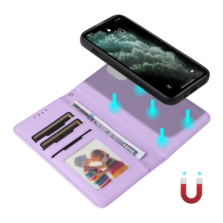 For iPhone 11 Pro Max BETOPNICE BN-005 2 in 1 Detachable Imitate Genuine Leather Phone Case(Light Purple) - HoMEdemic™ 